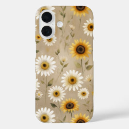 Funda iPhone 16 "Patrón de flores silvestres de Boho para estuche 