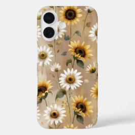 Funda iPhone 16 Patrón de flores silvestres de Boho para estuche d