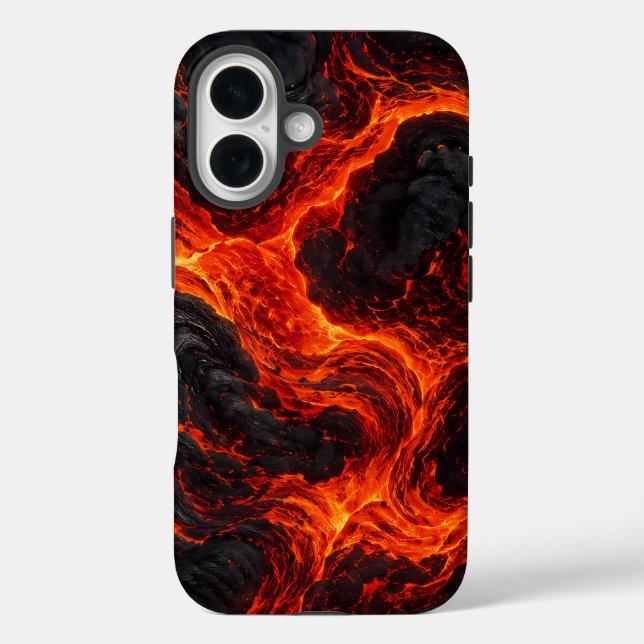 Funda iPhone 16 Patrón de flujo de lava fundida (Reverso )