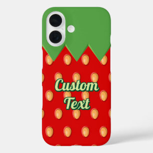 Funda iPhone 16 Patrón de fondo de fresa