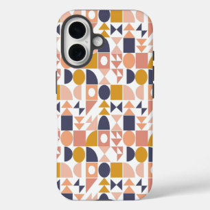 Funda iPhone 16 Patrón de formas geométricas coloridas en colores