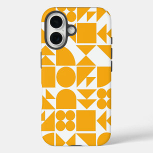 Funda iPhone 16 Patrón de formas geométricas modernas amarillo est