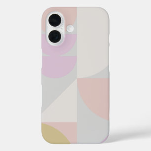 Funda iPhone 16 Patrón de formas geométricas modernas en pasteles