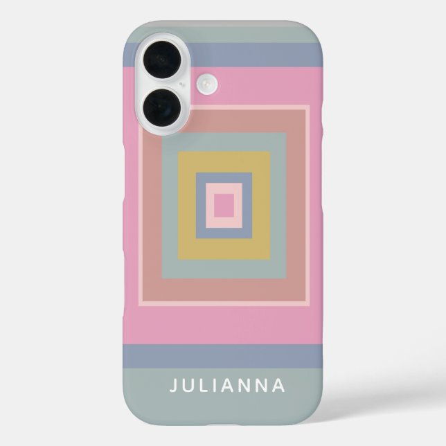 Funda iPhone 16 Patrón de formas geométricas Pasteles personalizad (Reverso )