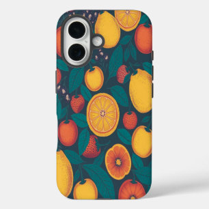 Funda iPhone 16 Patrón de fruta colorido lindo - Diseño de verano 