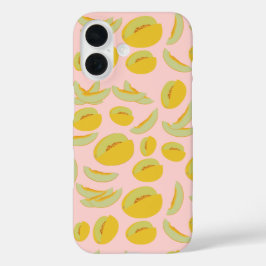 Funda iPhone 16 Patrón de frutas de Melones de Honeydew