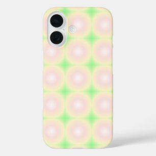 Funda iPhone 16 Patrón de gradiente óptico 3D blanco Rosa verde pá