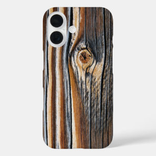 Funda iPhone 16 Patrón de grano de madera de Guay