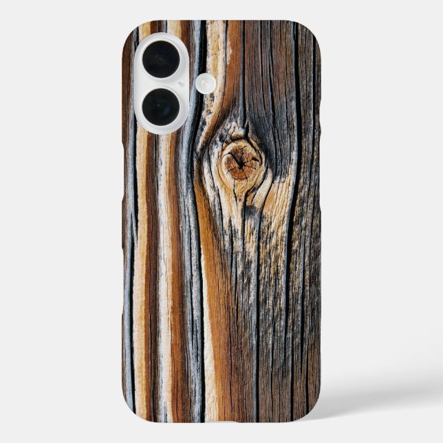 Funda iPhone 16 Patrón de grano de madera de Guay (Reverso )