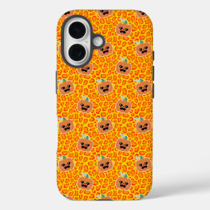 Funda iPhone 16 Patrón de Halloween de impresión leopardo