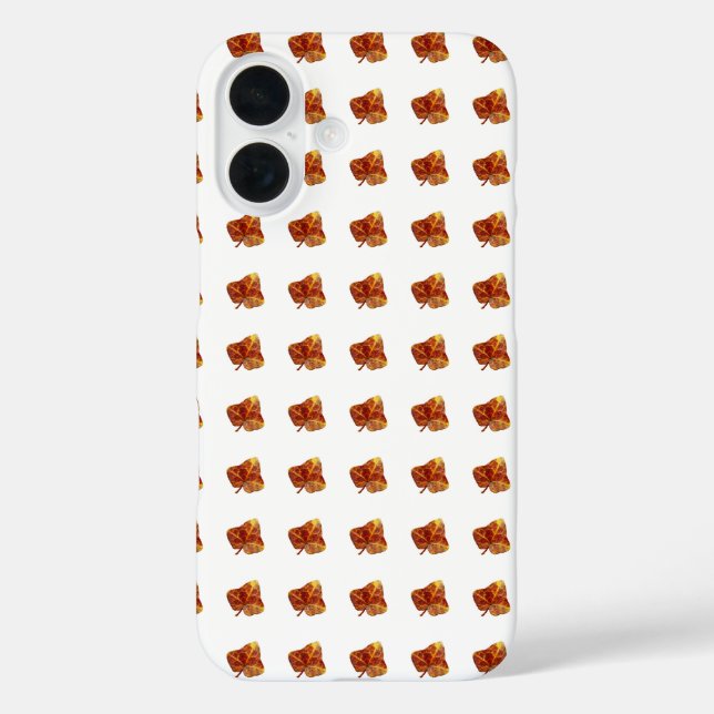 Funda iPhone 16 Patrón de hojas de otoño - blanco elegante (Reverso )