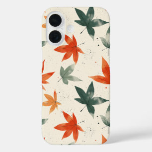 Funda iPhone 16 Patrón de hojas otoñales