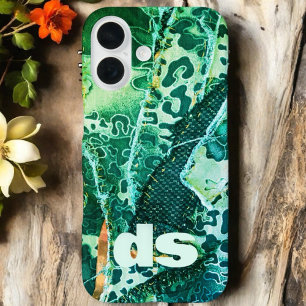 Funda iPhone 16 Patrón de impresión de animales monograma leopardo