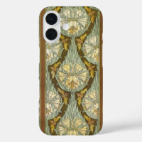 Patrón de Insecto de Lirio Art Nouveau Verde Salvi