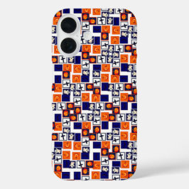 Funda iPhone 16 patrón de juego temático de Halloween