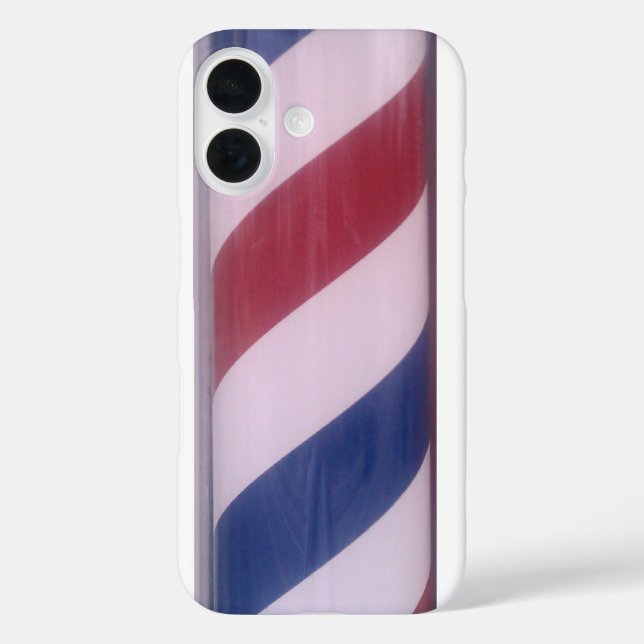 Funda iPhone 16 patrón de la barra de la peluquería (Reverso )