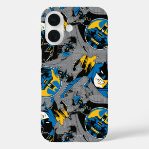 Funda iPhone 16 Patrón de lanzamiento a toda velocidad de Batman
