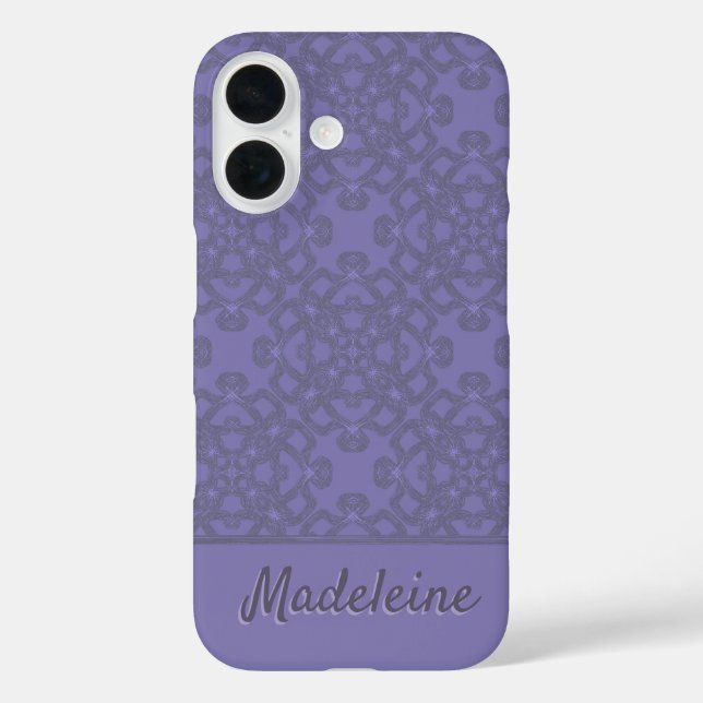 Funda iPhone 16 Patrón de lavanda personalizado (Reverso )