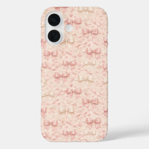 Funda iPhone 16 Patrón de lazo coquette