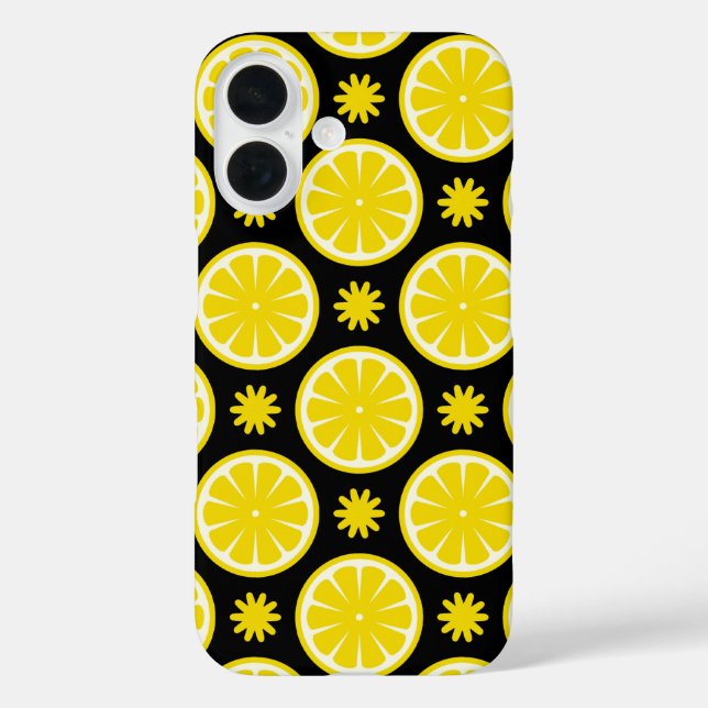 Funda iPhone 16 Patrón de Limón (Reverso )