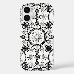 Funda iPhone 16 patrón de línea de baldosas escarabajo