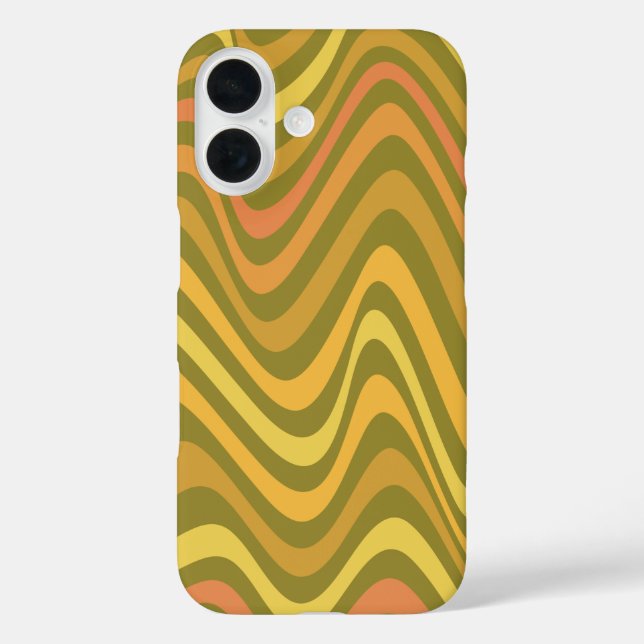 Funda iPhone 16 Patrón de líneas abstractas de los años 70 retro p (Reverso )