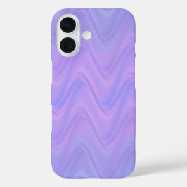 Funda iPhone 16 Patrón de líneas onduladas rosa púrpura