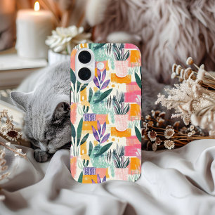 Funda iPhone 16 Patrón de macetas de jardín estilo Fuavismo