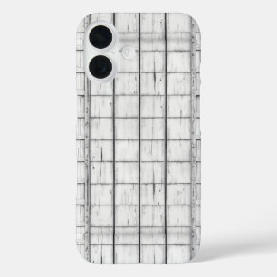 Funda iPhone 16 Patrón de madera blanqueada simétrico
