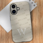 Funda iPhone 16 Patrón de monograma Tipografía moderna<br><div class="desc">Presentamos este elegante y elegante funda para iPhone 16, con un moderno modelo de monograma diseñado con simplicidad y elegancia en mente. El funda muestra un patrón de nombres personalizado utilizando un tipo de letra limpio y contemporáneo, lo que lo convierte en el accesorio perfecto para aquellos que valoran tanto...</div>