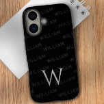 Funda iPhone 16 Patrón de monograma Tipografía moderna<br><div class="desc">Presentamos este elegante y elegante funda para iPhone 16, con un moderno modelo de monograma diseñado con simplicidad y elegancia en mente. El funda muestra un patrón de nombres personalizado utilizando un tipo de letra limpio y contemporáneo, lo que lo convierte en el accesorio perfecto para aquellos que valoran tanto...</div>