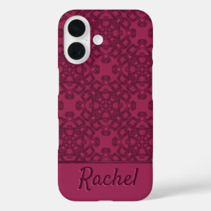 Funda iPhone 16 Patrón de moras personalizado
