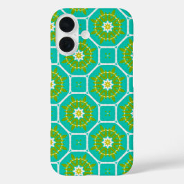 Funda iPhone 16 Patrón de mosaico geométrico