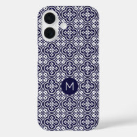 Patrón de mosaicos personalizado monograma portugu