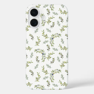 Funda iPhone 16 Patrón de oliva verde salvia acuarela botánica