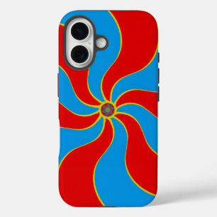 Funda iPhone 16 Patrón de Onda en Espiral Colorido