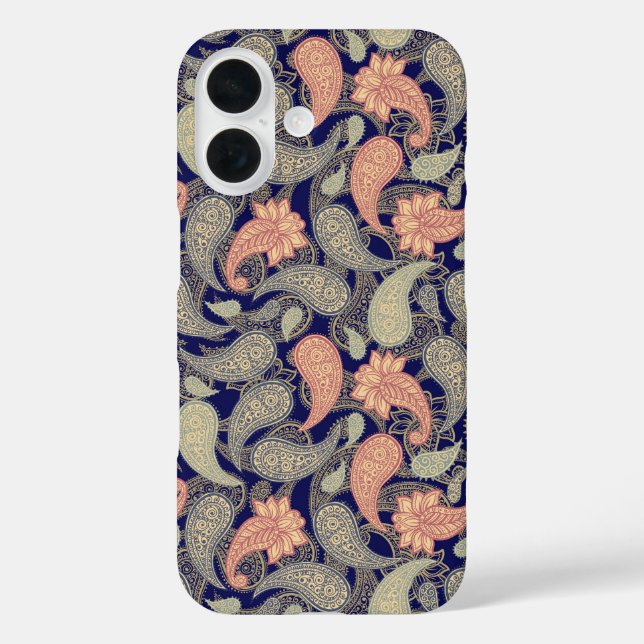 Funda iPhone 16 Patrón de paisley (Reverso )