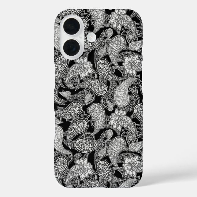 Funda iPhone 16 Patrón de paisley  (Reverso )