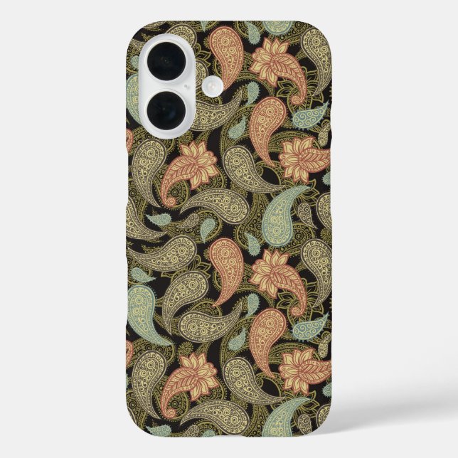 Funda iPhone 16 Patrón de paisley (Reverso )