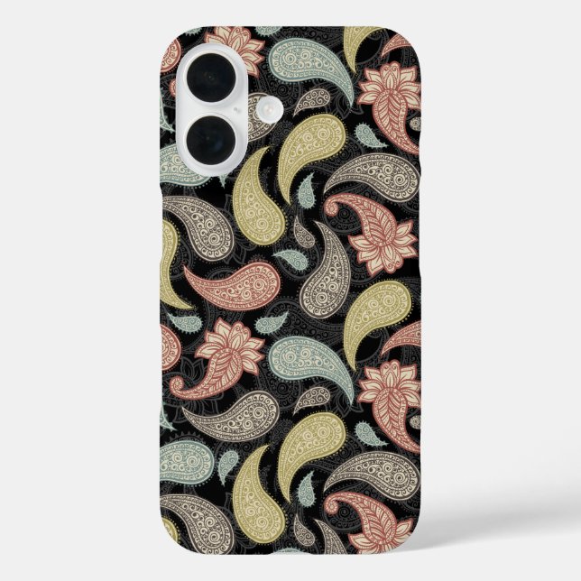 Funda iPhone 16 Patrón de paisley (Reverso )