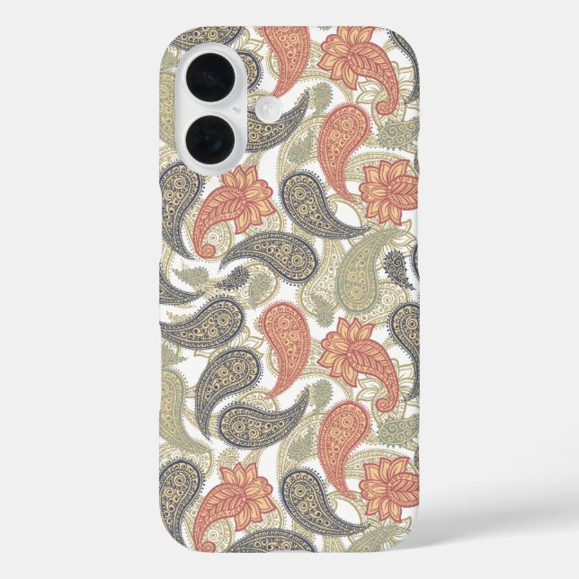 Funda iPhone 16 Patrón de paisley  (Reverso )