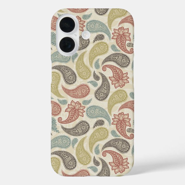 Funda iPhone 16 Patrón de paisley (Reverso )