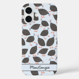 Funda iPhone 16 Patrón de pájaro de Guinea Hen personalizado