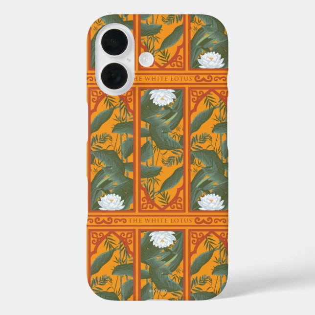 Funda iPhone 16 Patrón de panel botánico de puesta de sol - El Lot (Reverso )