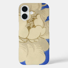 Funda iPhone 16 Patrón de papel pintado de flores vintage