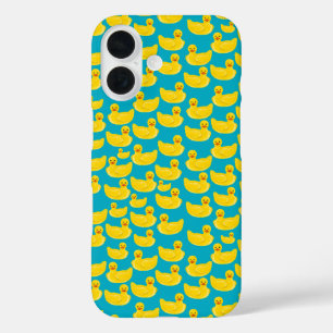 Funda iPhone 16 Patrón de pato de caucho