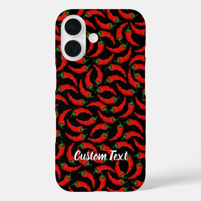 Funda iPhone 16 Patrón de Peppers de Chili Caliente (Reverso )