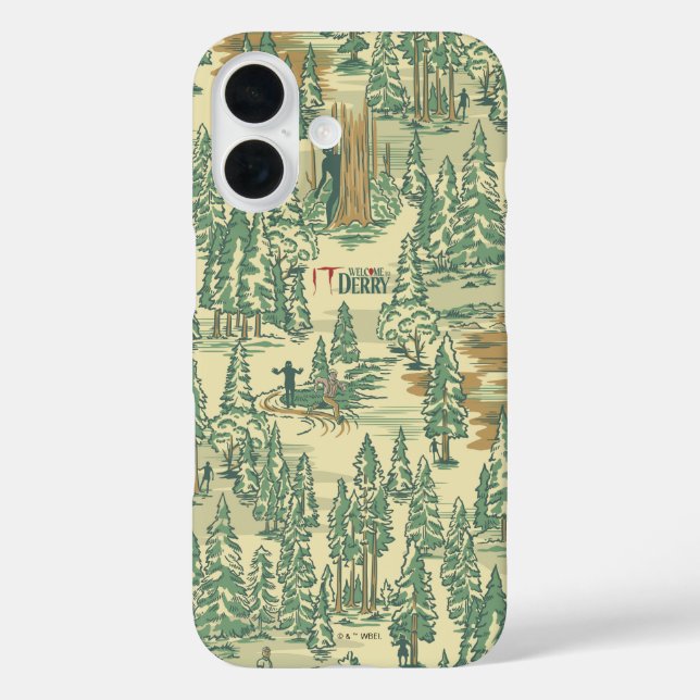 Funda iPhone 16 Patrón de pesca forestal de TI (Reverso )