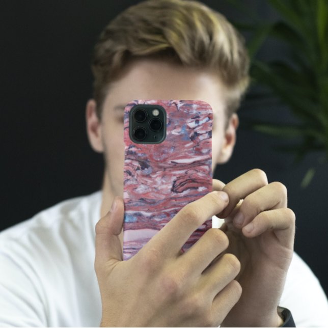 Funda iPhone 16 Patrón de Piedra Mineral Roja (In Situ)