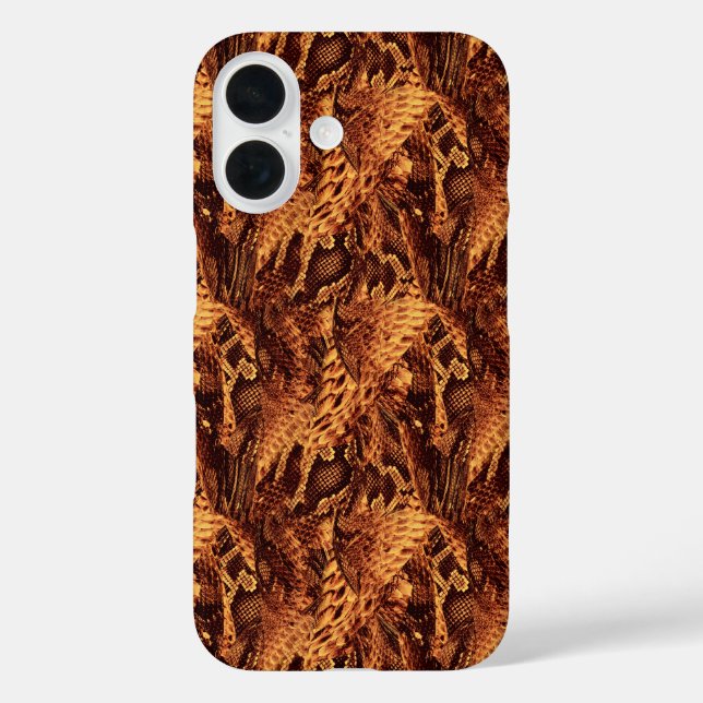Funda iPhone 16 Patrón de piel de serpiente  (Reverso )